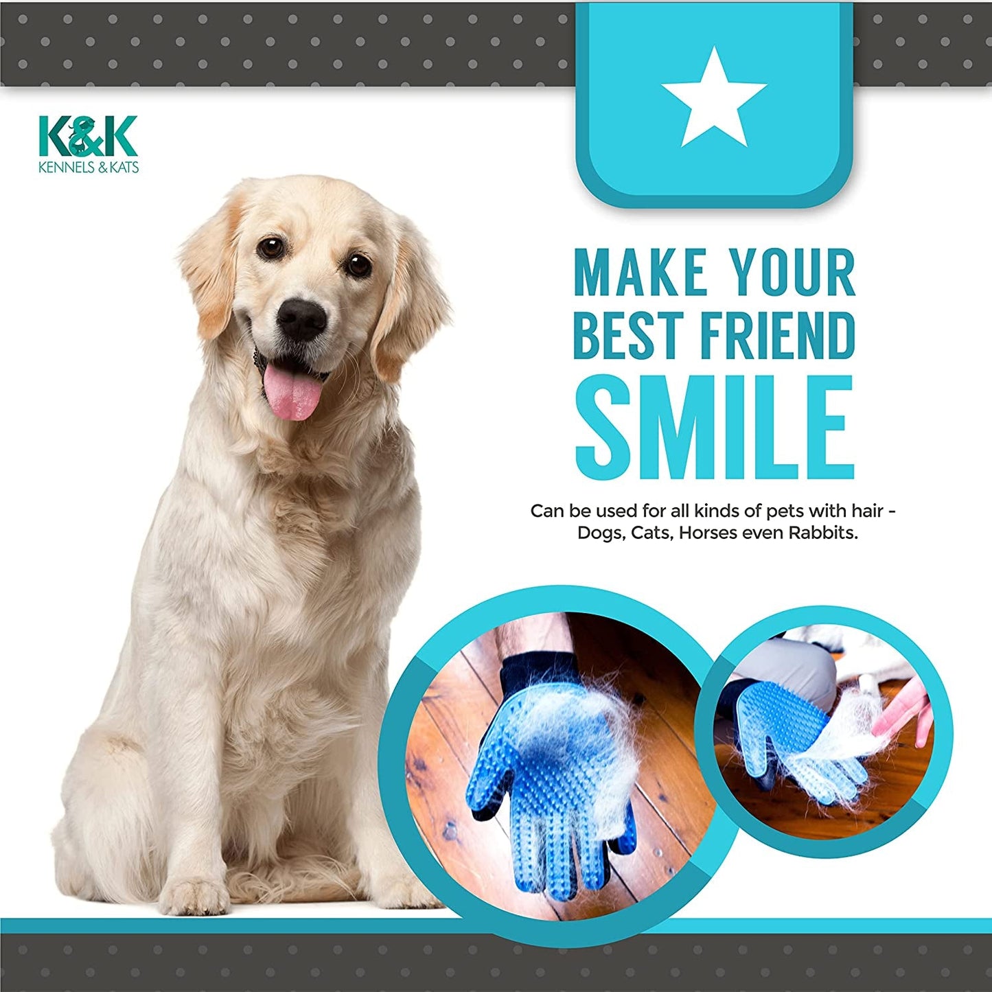 Grooming Glove | Deshedding Glove for Easy, Mess-Free Grooming
