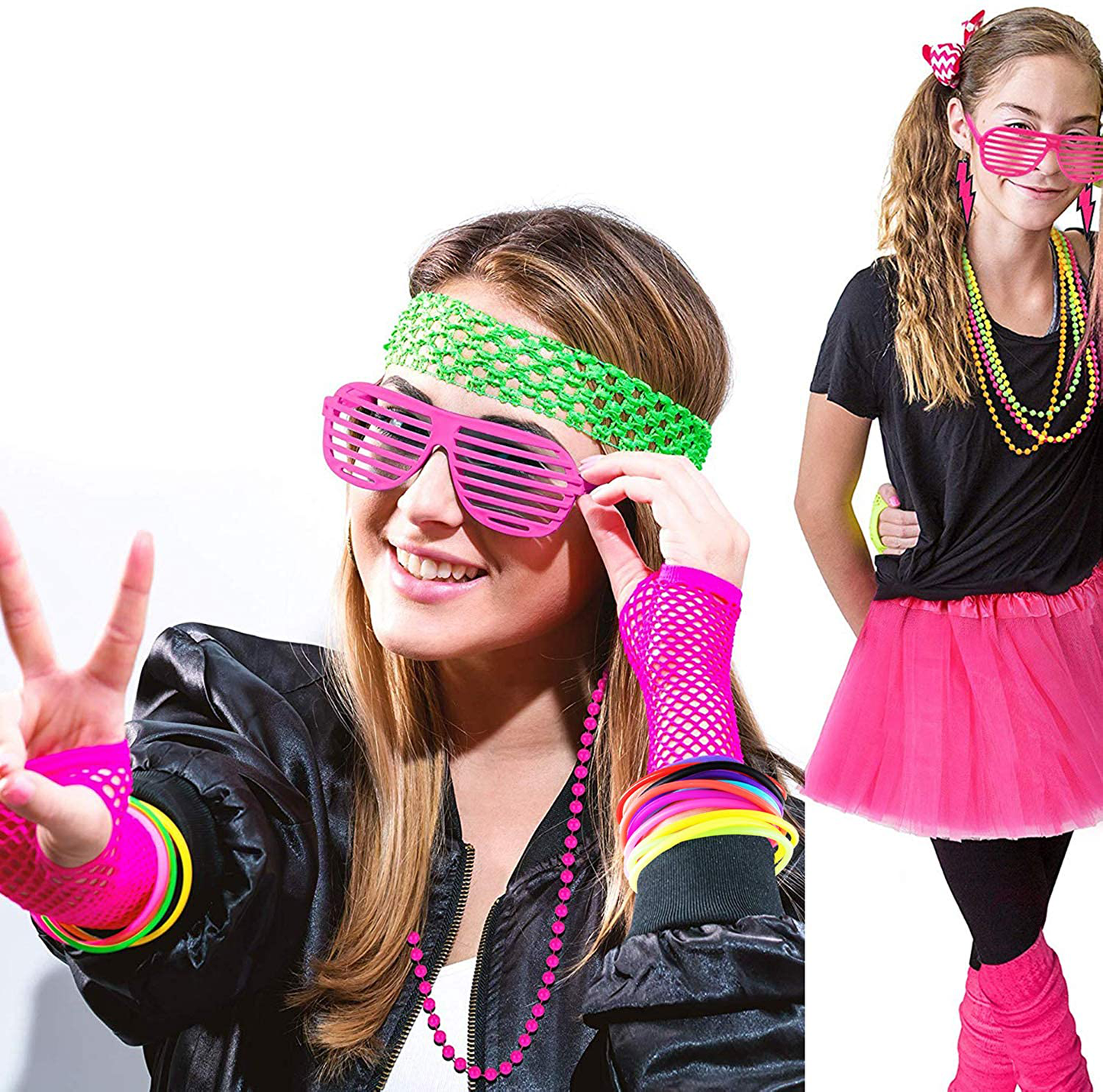 80’s Party Bracelets – Rainbow Silicone Glow Wristbands (30PCS)