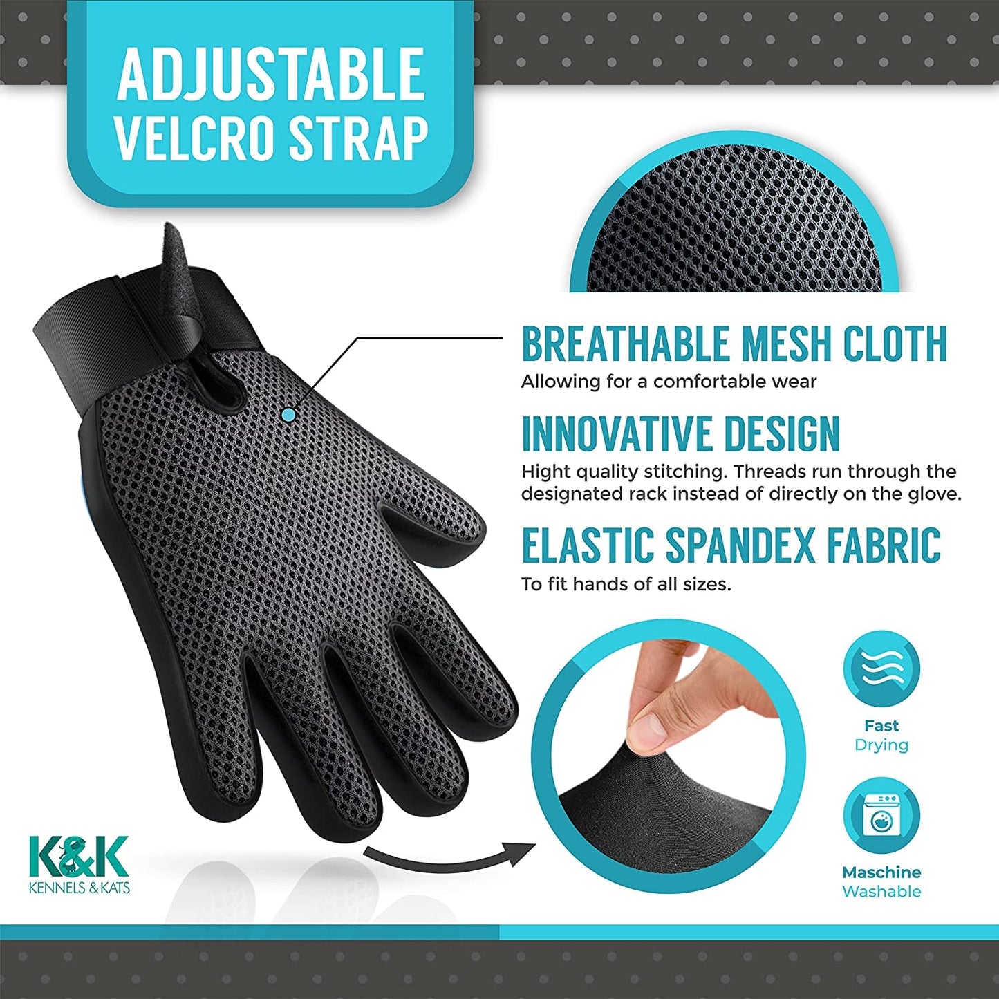 Grooming Glove | Deshedding Glove for Easy, Mess-Free Grooming
