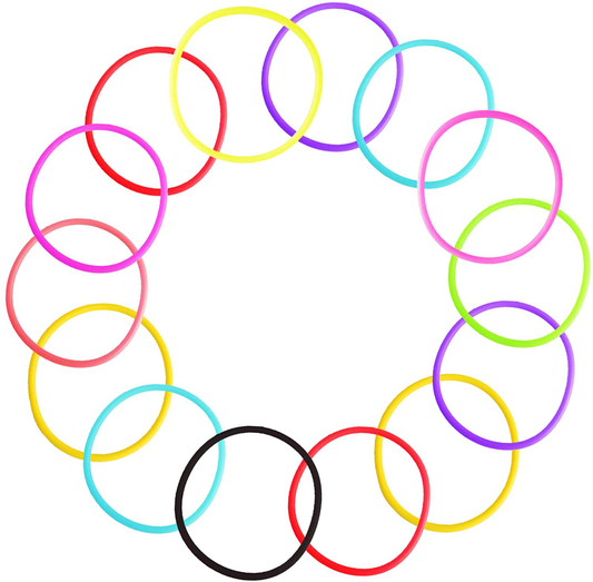 80’s Party Bracelets – Rainbow Silicone Glow Wristbands (30PCS)
