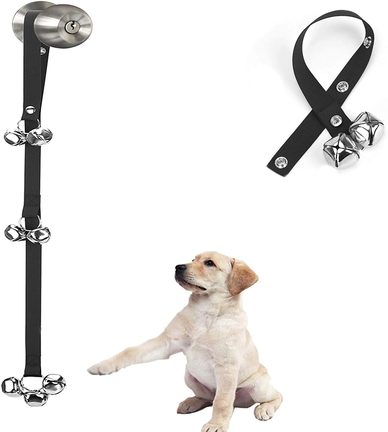 Pack of 2 Upgraded Puppy Bells Doorbells for Door Knob