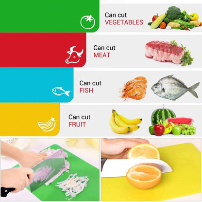 Kitchen Plastic Cutting Board Set – Extra Thick & Non-Slip